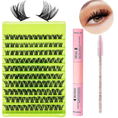 120 false eyelash set, including eyelash clusters, eye makeup tools, eyelash adhesives and sealants, and brushes