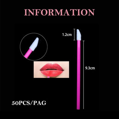 50pcs Disposable Lips Brush Mascara Wands Cleaner Makeup Labiales Brushes Eyelash Extension Lipstick Brush for Makeup Tools