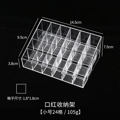 24/9 Grid Lipstick Box Acrylic Makeup Organizer Storage Box Lipstick Nail Polish Display Stand Holder Cosmetic Organizer Box