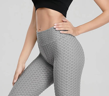 Women's High Waist Yoga Pants Tummy Control Workout Ruched Butt Lifting Stretchy Leggings Sexy Textured Booty Tights