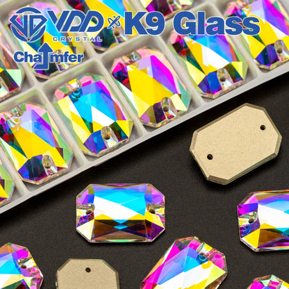 VDD Chamfer AAAAA Top Quality K9 Glass Sew On Rhinestones Sewing Crystal AB Flatback Stone For Clothes Accessories Wedding Dress