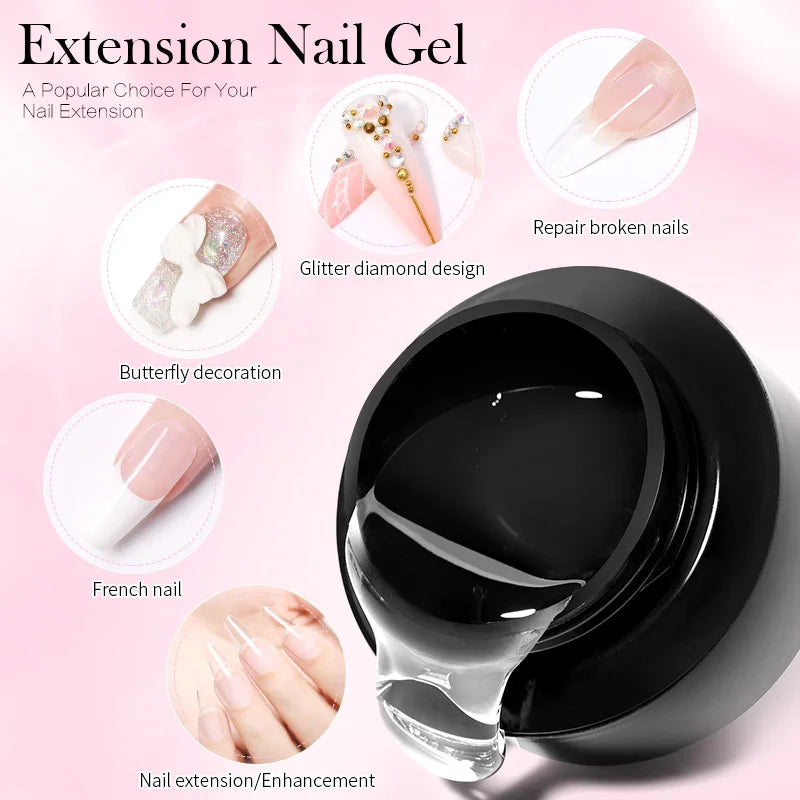 BORN PRETTY 60/30ml Hard Jelly Extension Nail Gel Polish French Nails Nude Pink White Clear Nail Supplies Gel for extension