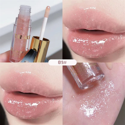 Glitter Liquid Lipstick Shimmer Metallic Clear Mirror Lip Gloss Plumping Oil Moisture Shine Lip Tint Sparkling Diamond Lip Oil