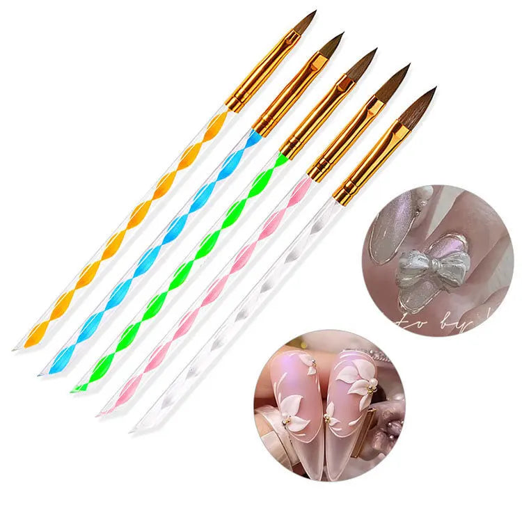 15Pcs/Set Nail Art Brush Ombre Brushes UV Gel Nail Polish Brush Painting Drawing Carving Pen Set For Manicure DIY Design Tools