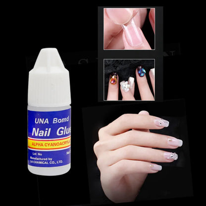 5Pcs Fast Drying Nail Art Glue Glitter UV Acrylic Rhinestones Press on Nails Strong Adhesive Nail Glue False Tips Manicure Tool