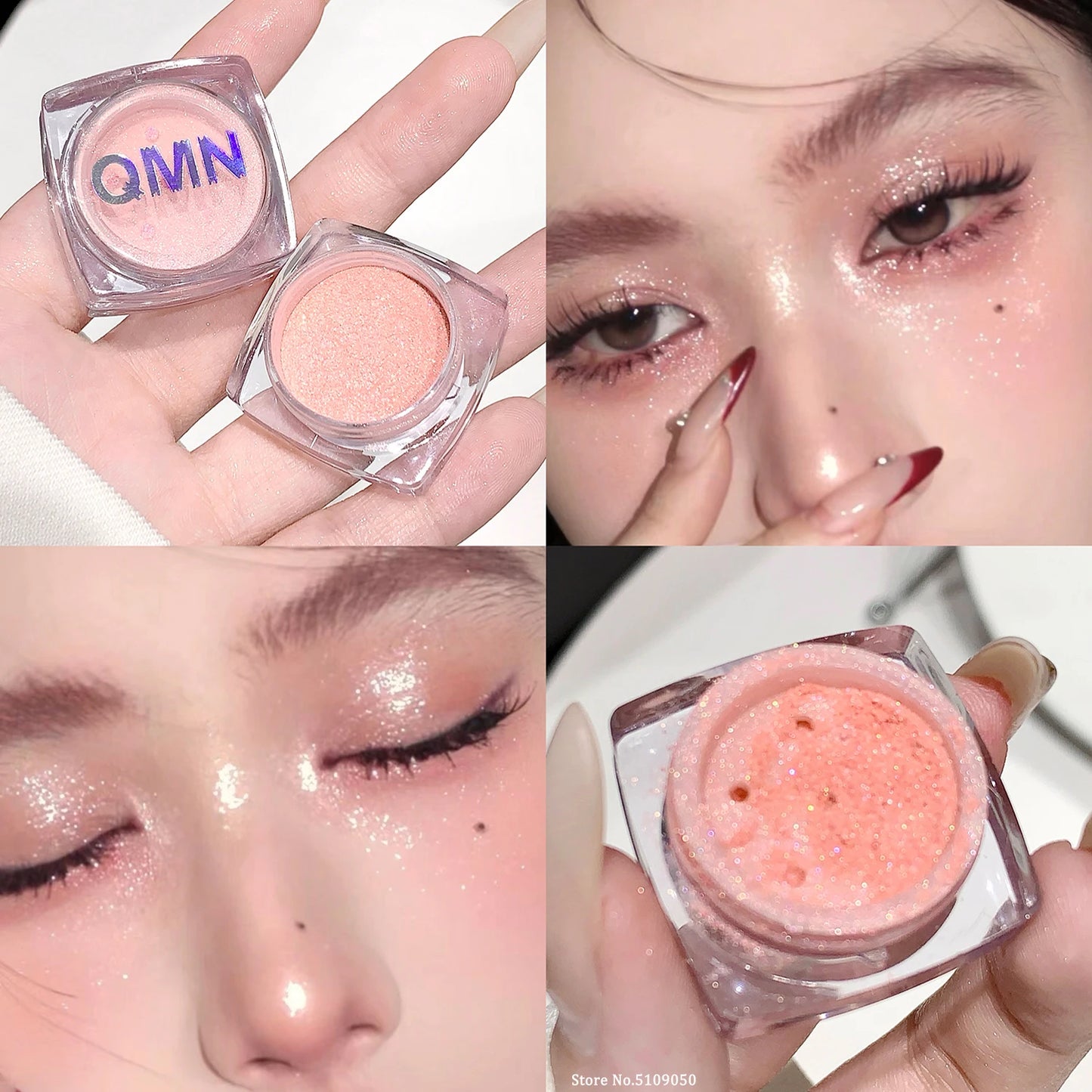 White Moonlight Fairy Highlight Powder Face Body Brightening High Gloss Loose Highlighter Pearl Shimmer Eyeshadow Glitter Powder