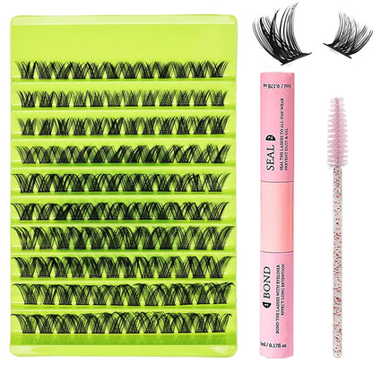 120 false eyelash set, including eyelash clusters, eye makeup tools, eyelash adhesives and sealants, and brushes