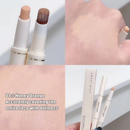 Silk Soft Concealer Pen with Brush Moisturizing Full Coverage Acne Dark Circles Contour Cream Lip Concealer Cover Stick Makeup