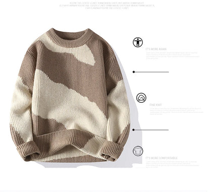 Men's Clothing Pullovers Sweater For Men Autumn Men's Sweat-shirt Fashion Knit Casual Hombre Warm Solid Spring Male Streetwear