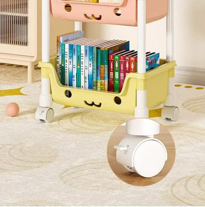 Toy Storage Trolley Bookshelf Snack Rack For Children Storage Organizer Bathroom Accessories Closet Organizer Kitchen Storage