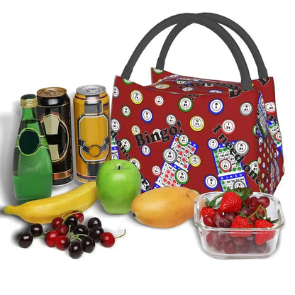 I Love Bingo Game Insulated Lunch Bags for School Office Waterproof Cooler Thermal Lunch Box Women lunchbag