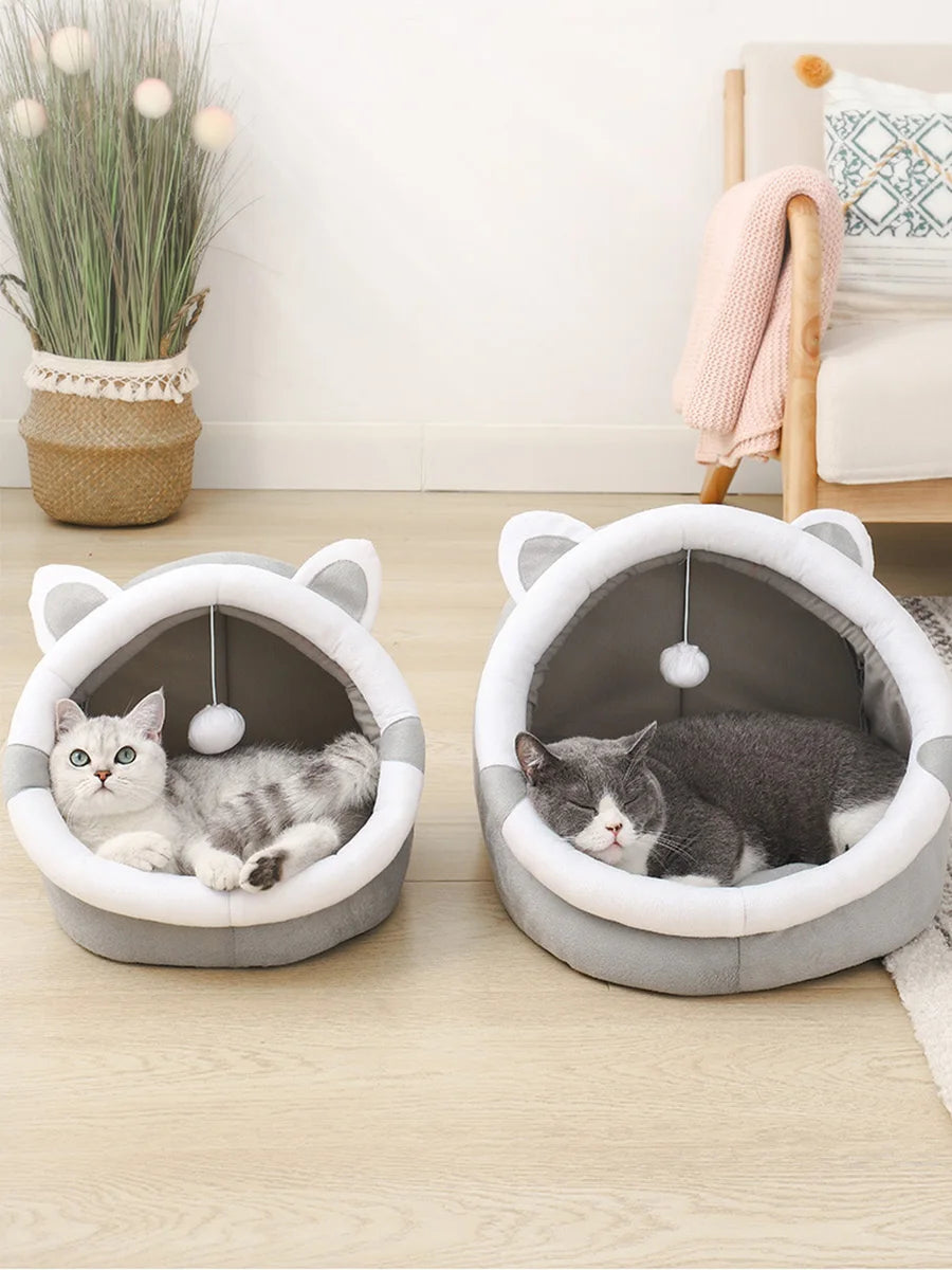 Cute Cat Bed Pet House Kitten Lounger Cushion Washable Puppy Basket Mat Soft Mat Bag Cave Cats Bed for Cats House Bed Supplies