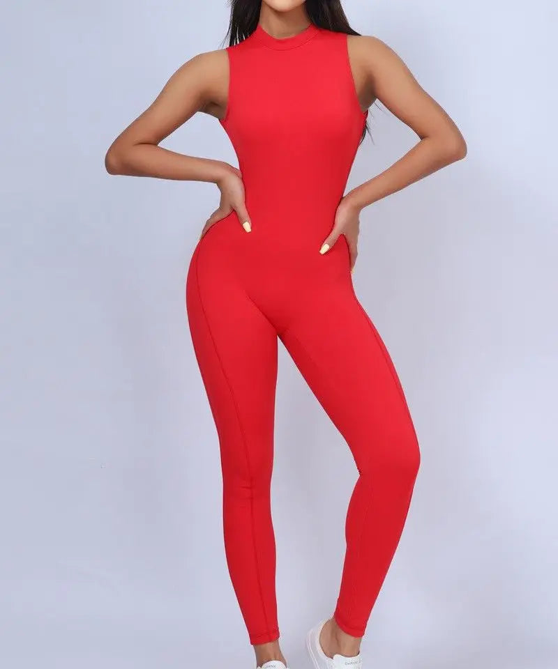 Women One-piece Back-V Sport Yoga Jumpsuit Workout Clothes for Women Sportwear Bodycon Outfit Fitness Gym Suit Workout Tracksuit