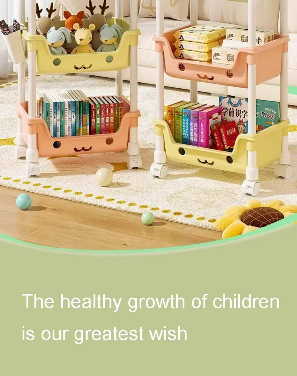 Toy Storage Trolley Bookshelf Snack Rack For Children Storage Organizer Bathroom Accessories Closet Organizer Kitchen Storage