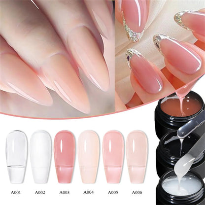 6pcs Gel Extension Nail Kit Quick Building Nail Extension Gel Polish Set 8ml Nude Pink UV Construction Gel For Nail Extensions