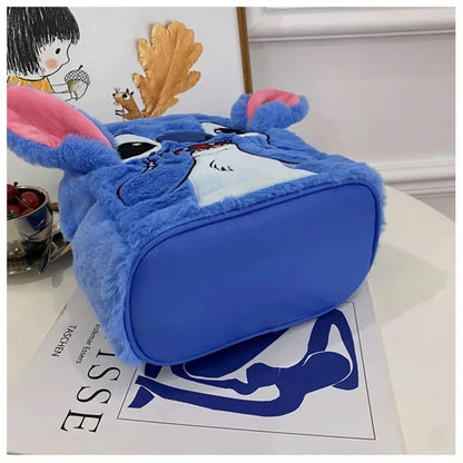 Disney New Stitch Plush Backpack Cartoon Fashion 3D Mini Women's Backpack Large Capacity Cute Children's Schoolbag High Quality