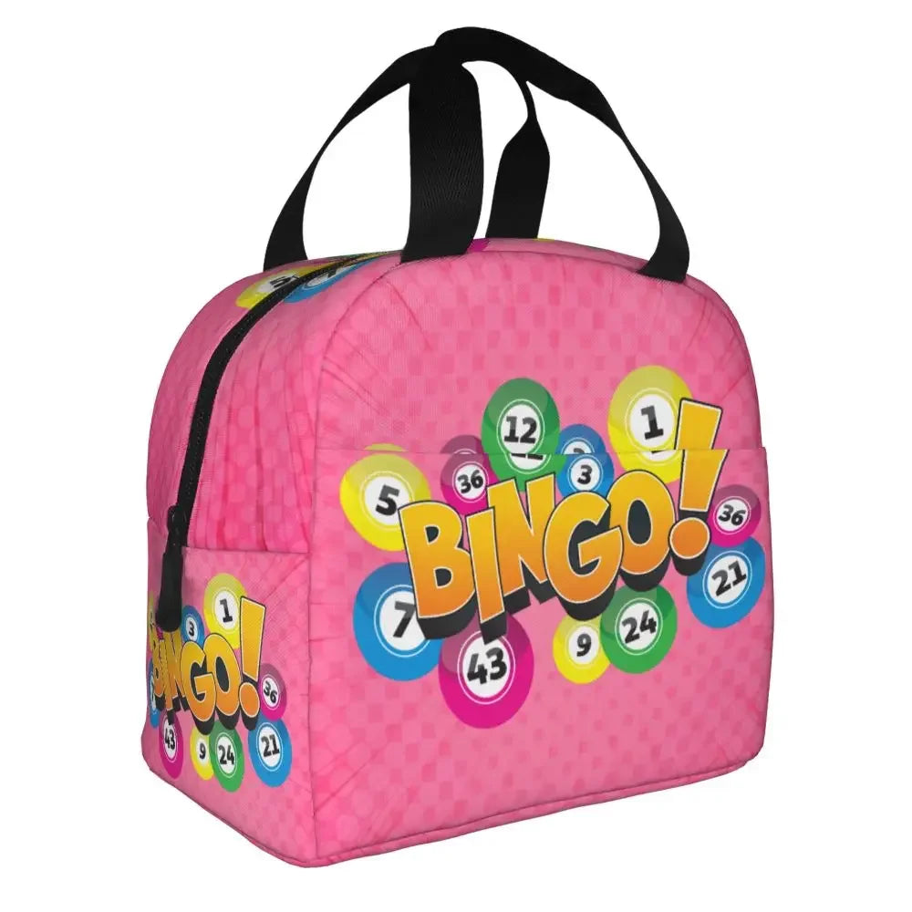 Hot Game Bingo Lunch Bag Leakproof Cooler Thermal Insulated Lunch Box For Women Kids School Beach Camping Travel Food Tote Bags