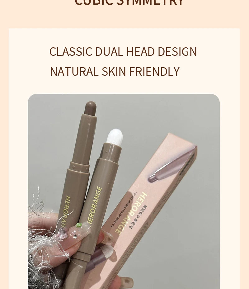 Nose Shadow Bronzers Contouring Makeup Pen Natural Grey Brown Three-dimensional Face Matte Shadow Cream Contour With Brush