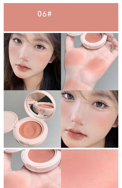 Monochrome Blue Blusher Shadow Cream Mashed Potatoes Texture Cheek Blush Natural Multi-purpose Eye Shadow Mud With Cushion Puff