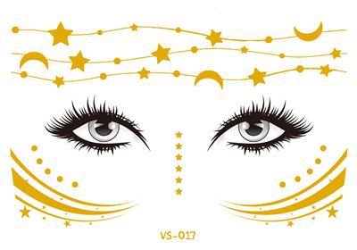 1pc Golden Face Temporary Tattoo Waterproof Blocked Freckle Stickers Eye Makeup Decal Bronzing Music Festival Wholesale 2023 New