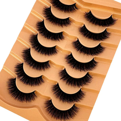 New 7 Pairs Lashes 3D Mink Fluffy Eyelashes Short Lasting Thick Wispy Natural Lashes Dramatic Volume Lashes Extension Thick Long