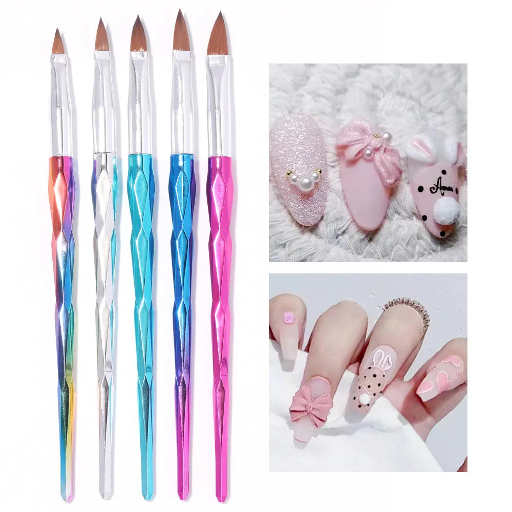 15Pcs/Set Nail Art Brush Ombre Brushes UV Gel Nail Polish Brush Painting Drawing Carving Pen Set For Manicure DIY Design Tools