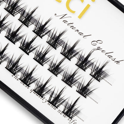 Kimcci 36 Segmented False Bundles Eyelashes Bundles Natural 3D Russian Volume Faux Eyelashes Individual Mink Eyelash Extension