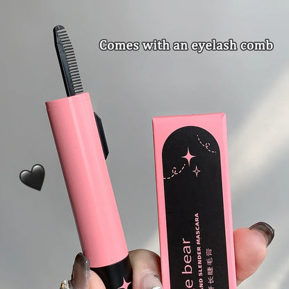 2 In 1 Ultra-fine Mascara Curl Thick Lengthening Mascara With Eyelash Comb Waterproof Non-smudge Curling Fine Brush Mascara