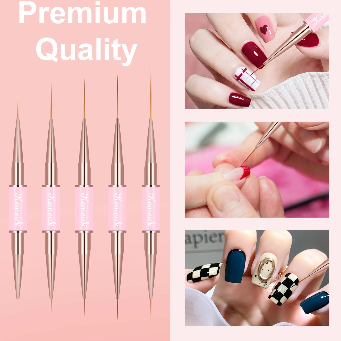 Kolinsky Sable Finest Premium Nail Art Long Striper Liner Brush with Wooden Handle Acrylic Nails Tool