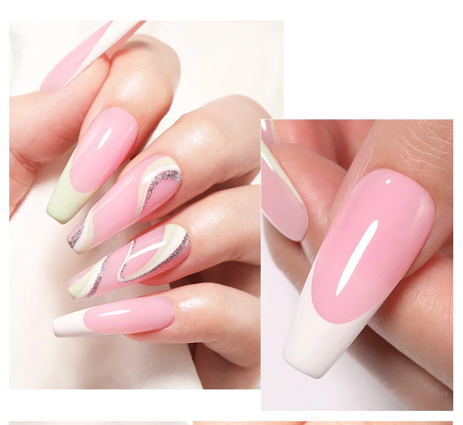 BORN PRETTY 60/30ml Hard Jelly Extension Nail Gel Polish French Nails Nude Pink White Clear Nail Supplies Gel for extension