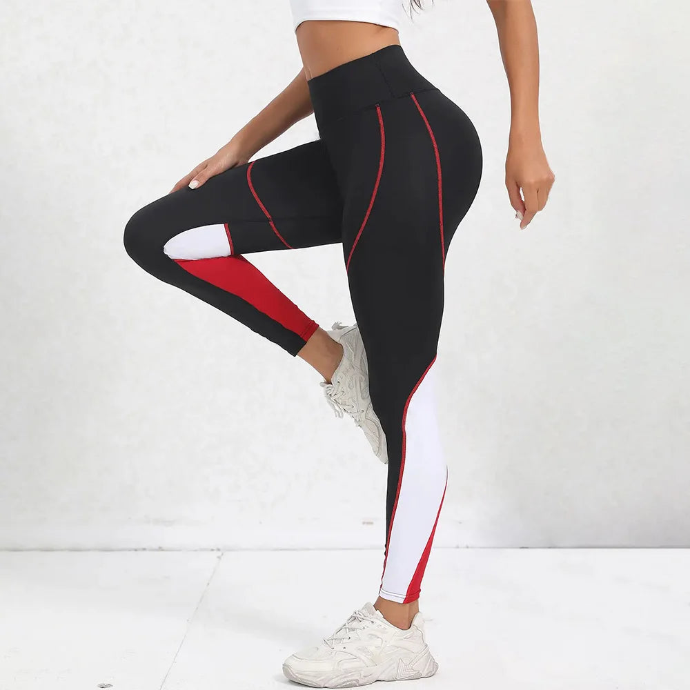 Colorblocked High Waist Yoga Pants Leggings for Women Tummy Control Workout Leggings for Women