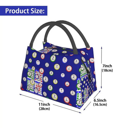 I Love Bingo Game Insulated Lunch Bags for School Office Waterproof Cooler Thermal Lunch Box Women lunchbag