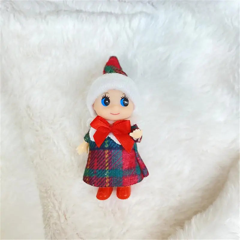 Christmas Baby Elf Dolls Kawaii Mini Babies Elf Dolls Set Plush Toys Accessories Festive Party Christmas Toys Gift for Kid Child