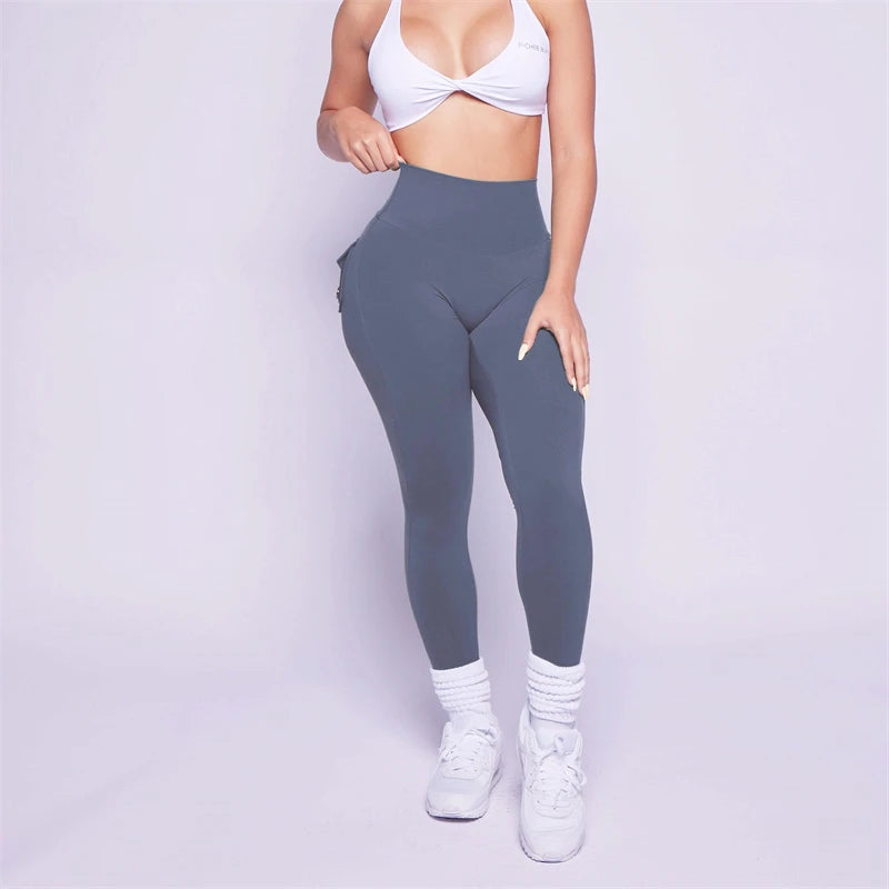 Pchee Bum Leggings 2023 Women High Waist Tights Pants Peach Hips with Pockets Women Workout Gym Leggings Yoga Pants