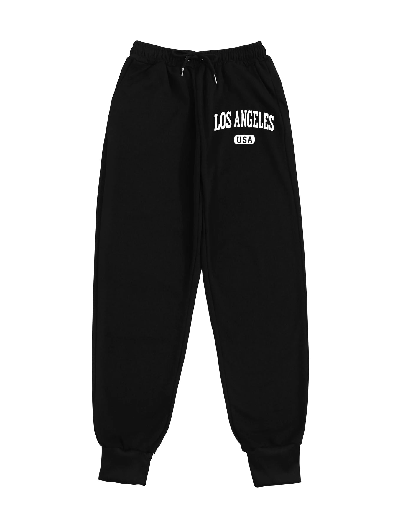 Los Angeles printed sweatpants, spring and autumn casual drawstring jogging pants, women's wear