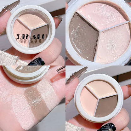 3-color Concealer Palette Moisturizing Cover Dark Circles And Acne Marks Natural Makeup Contouring Cream Shadow Cosmetics