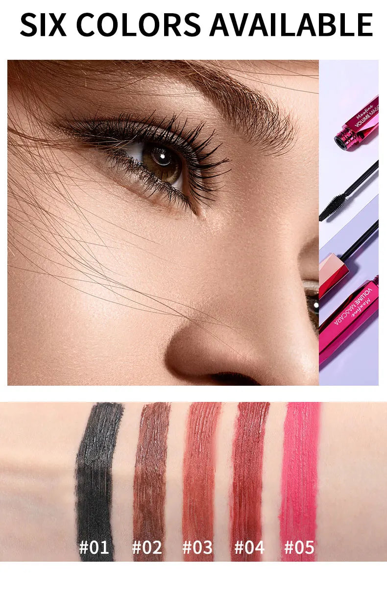 Waterproof Mascara Eyelashes Extension Thick Curling Non-smudge Quick Dry Long-lasting Black Brown Pink Colorful Mascara Makeup