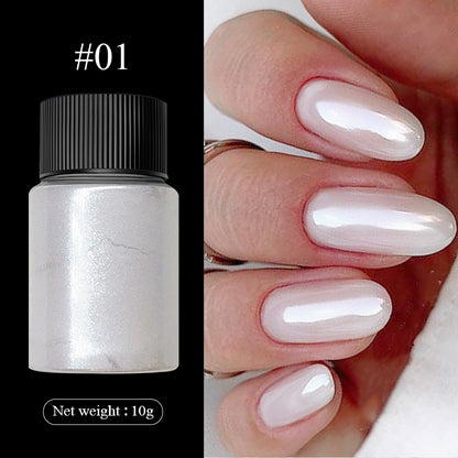 10g/Bottle Pearl Nail Powder  Nail Glitter Aurora Pigment Powder For  Chrome Manicure Nail Decoration