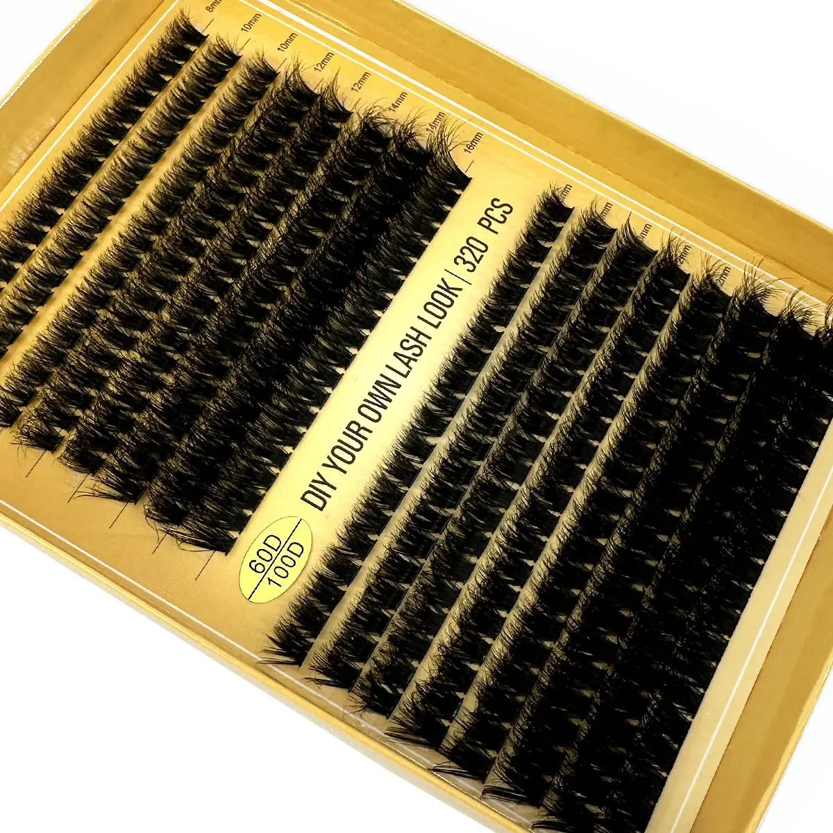 16Rows 320Bundles 5D Fluffy Lashes Cluster 60/80/100D Thick Eyelash Russia Curl Wispy Individual Lashes 8-16mm Eyelash Extension