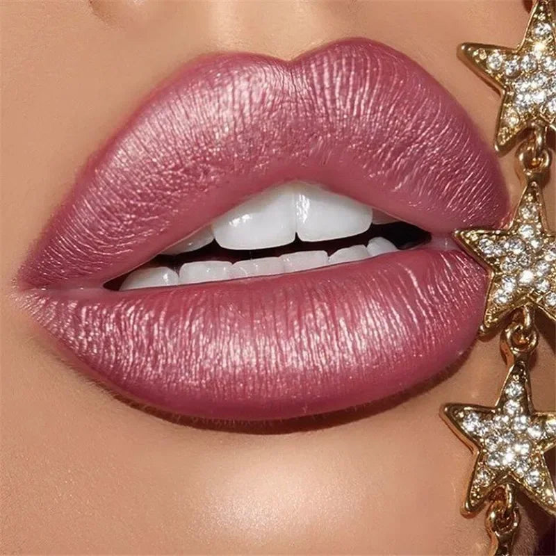 Metallic Glitter Liquid Lipstick Makeup Waterproof Metallic Lip Gloss Long-lasting Shimmer Metal Lip Glaze Tint Charming