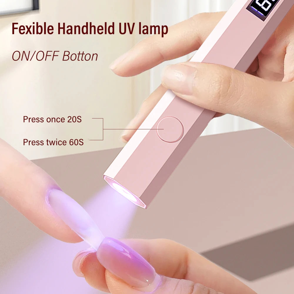 YIKOOLIN Convenient Handheld Nail Dryer Lamp UV/LED Nail Curing All Gel Polish Nail Art Tool USB Rechargeabl Quick Dry Nail Lamp