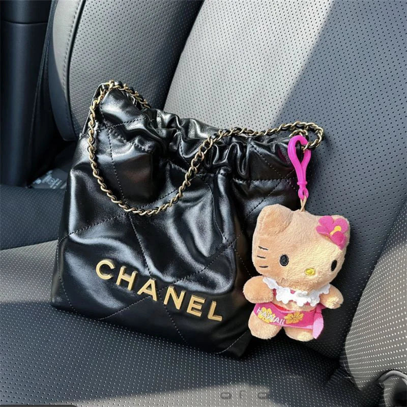 Sanrio Hello Kitty Plush Doll Keychain Pendant Cartoon Kt Cat Stuffed Plushies Key Ring Bag Accessories Girls Gift Kids Toys