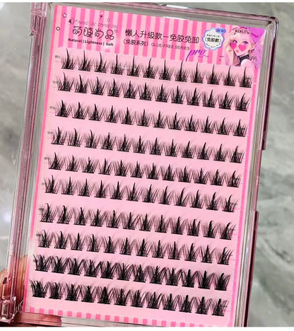 Large-capacity Self Adhesive Lashes Pure Wild False Eyelashes Glue-free Fake Eyelashes Natural Lash Clusters Novice Eyelashes