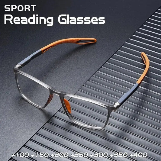 Fashion TR90 Reading Glasses for Men Spring Leg Sports Presbyopia Glasses Anti Blue Light Glasses +100 ~+400