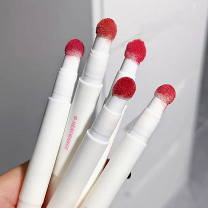 Fluffy Velvet Soft Lip Glaze Liquid Lipstick Cream Nude Matte Rose Red Pigment Waterproof Long Lasting Dye Cheek Lip Tint Paste