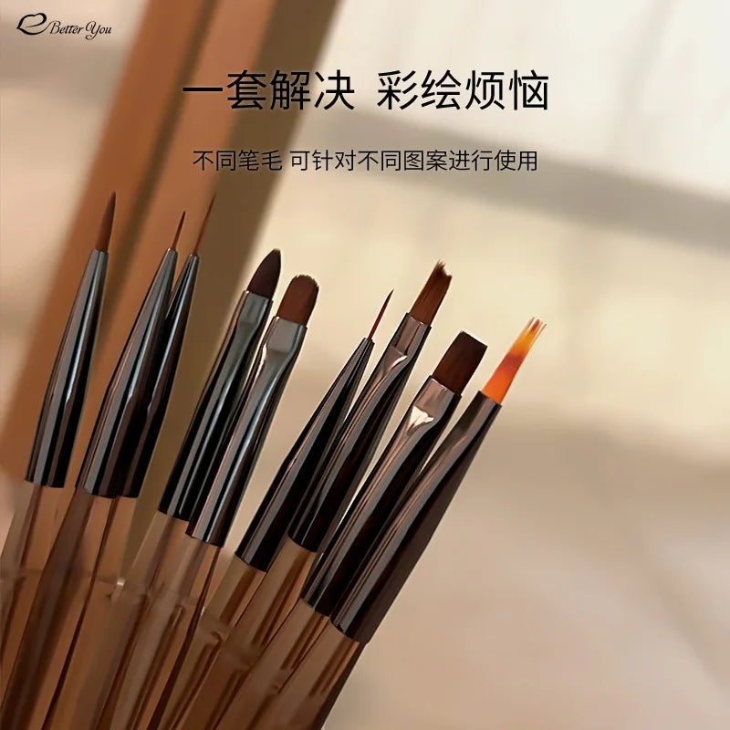 1Pc Nail Art Liner Brush Stripe Pattern Painting Brush Acrylic UV Gel Extension Drawing Carving Pen DIY Manicure Tool Nail Brush