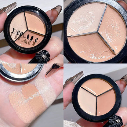 3-color Concealer Palette Moisturizing Cover Dark Circles And Acne Marks Natural Makeup Contouring Cream Shadow Cosmetics