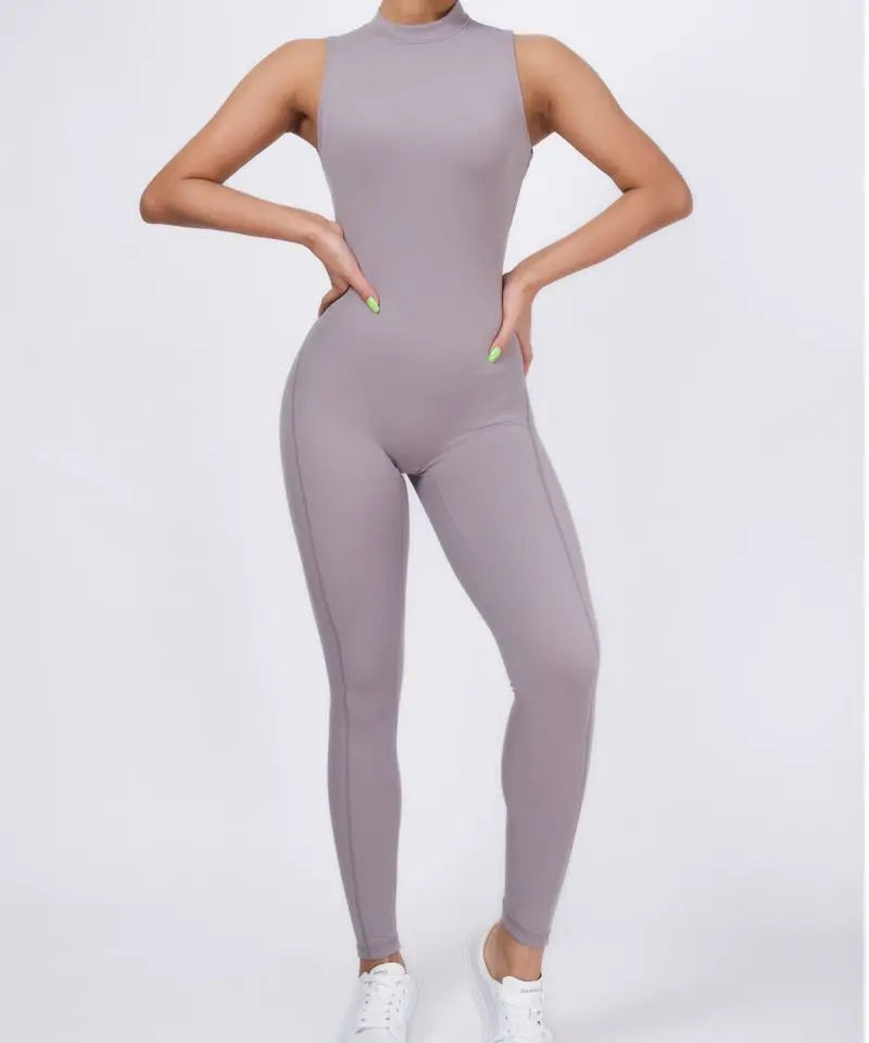 Women One-piece Back-V Sport Yoga Jumpsuit Workout Clothes for Women Sportwear Bodycon Outfit Fitness Gym Suit Workout Tracksuit