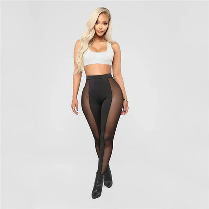 Women's Mesh Leggings Gym Pants High Waist Elegant Sports Womens Push Up Seamless Legging Fashion Ladies Clothing Streetwear