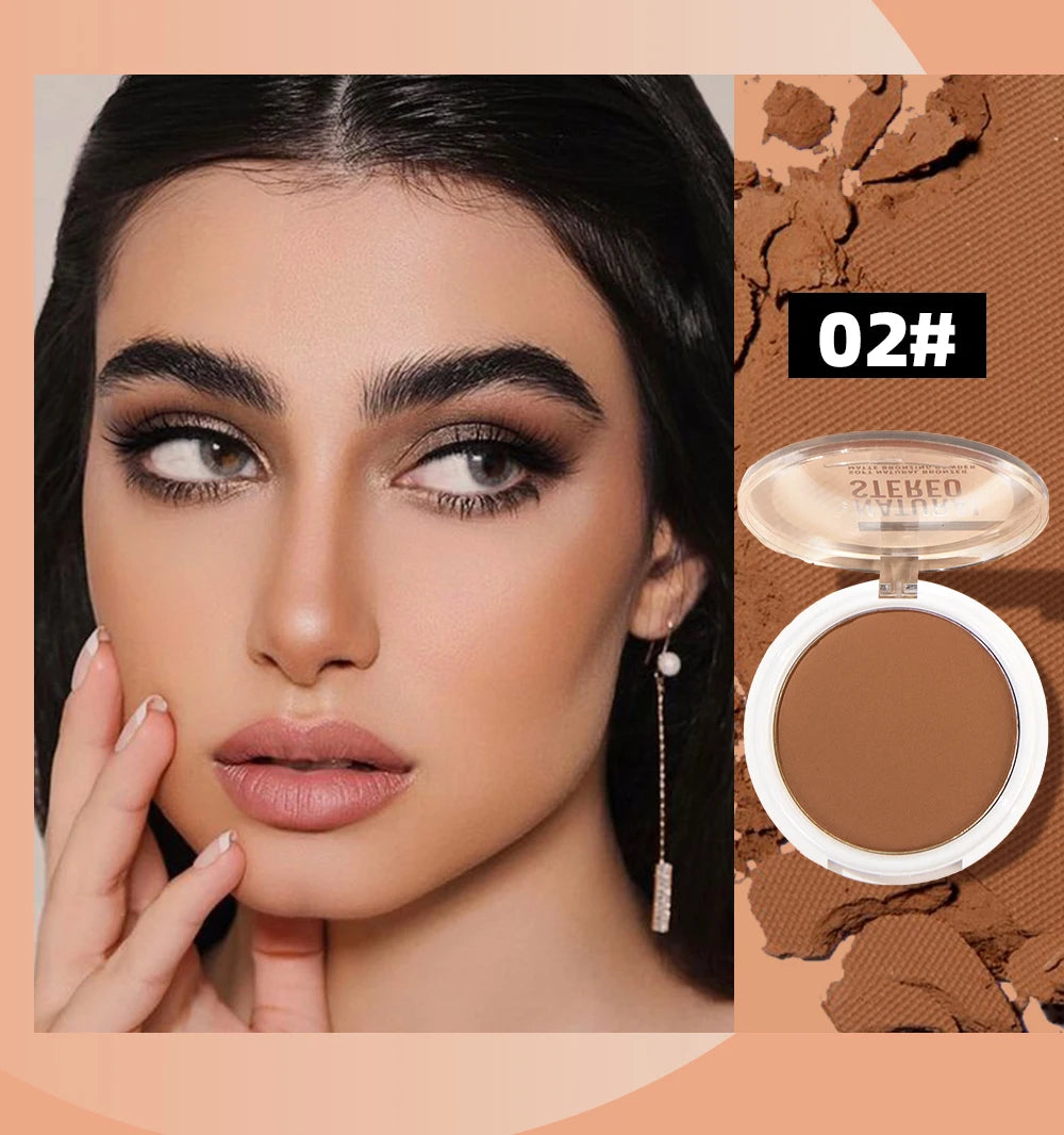 3D Bronzers Matte Wheat Contour Powder Palette Facial Makeup Natural Highlights Contouring Modification Waterproof Long-Lasting